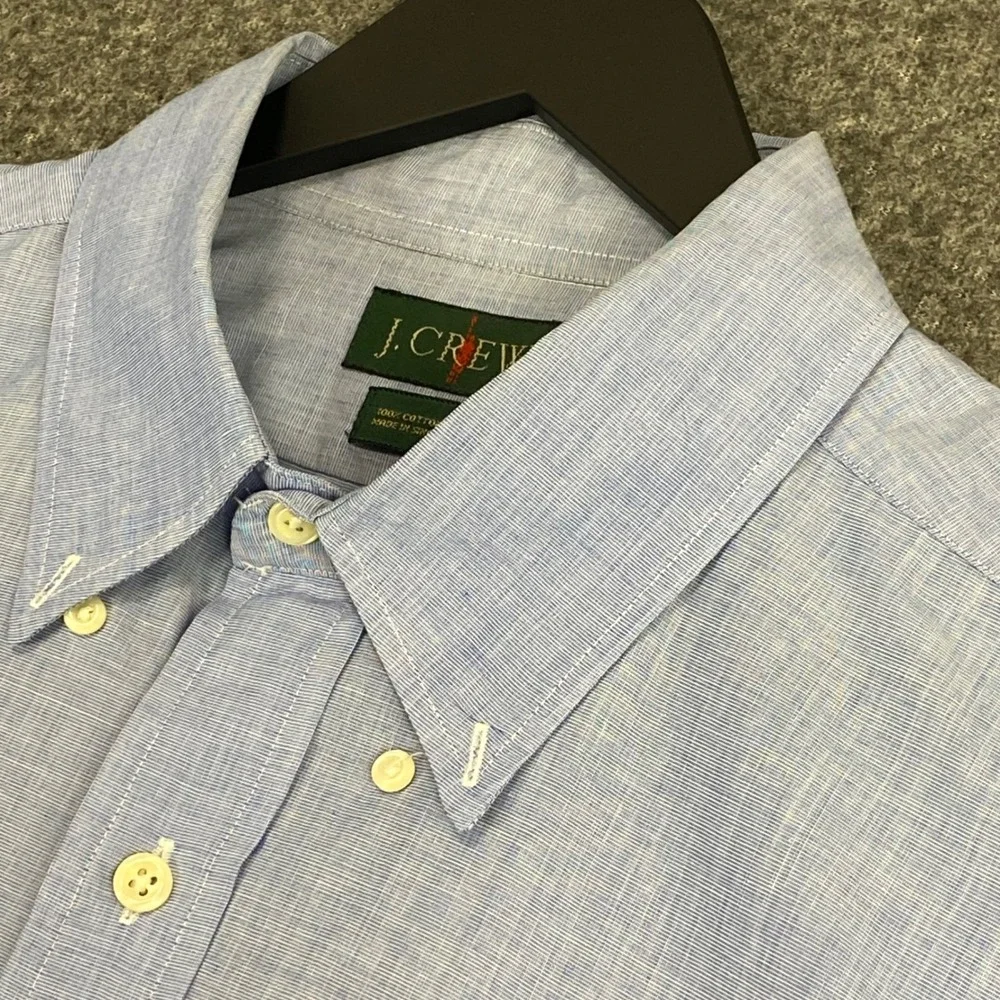 Vintage J.CREW Oarsman Button Down Shirt‎ Men 16.5 Blue Academia IVY  Preppy 90s